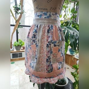 Handmade, patchwork, one of a kind half apron.